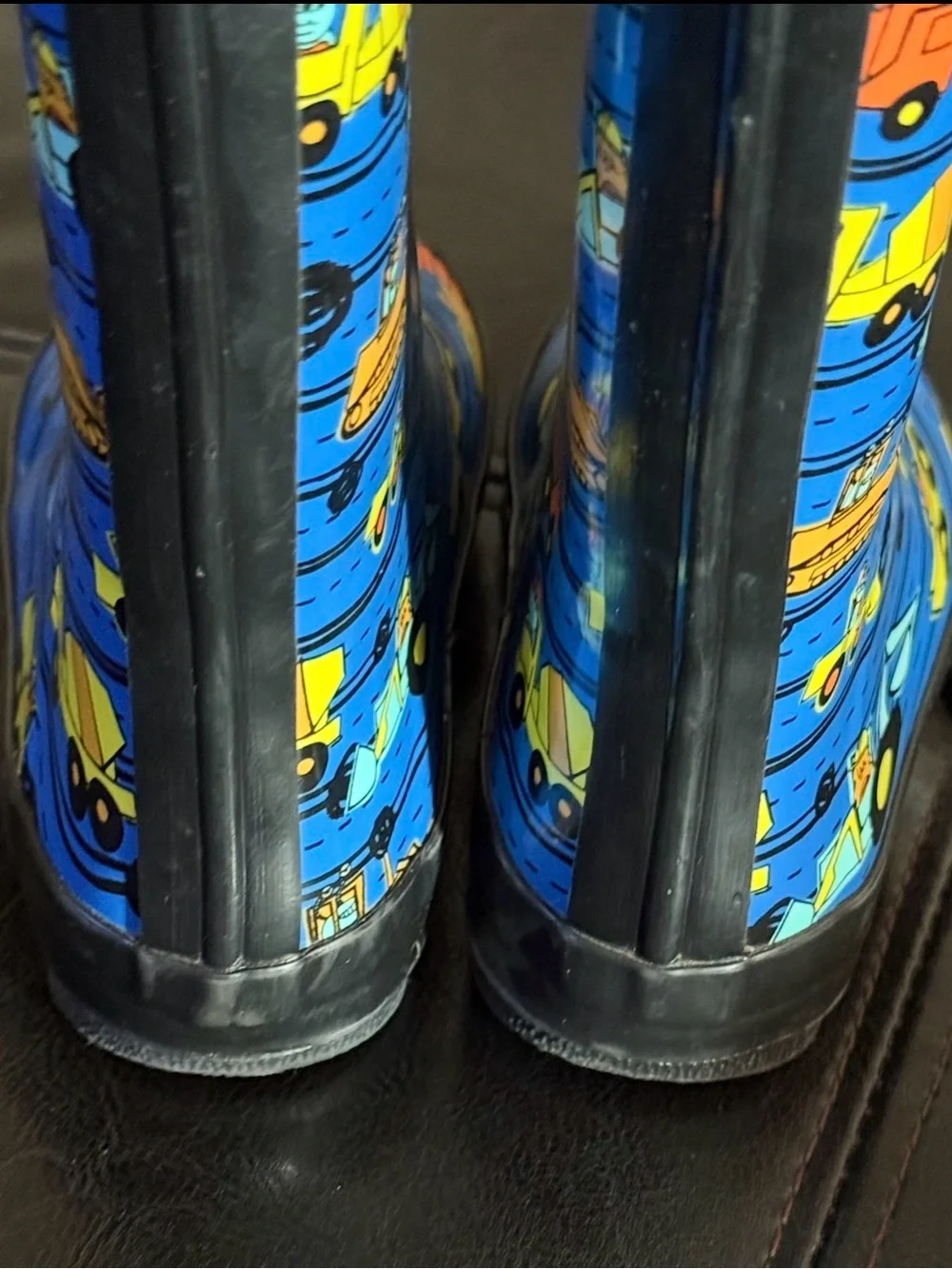 Lonecone Kids' Blue Construction Print Rain Boots
